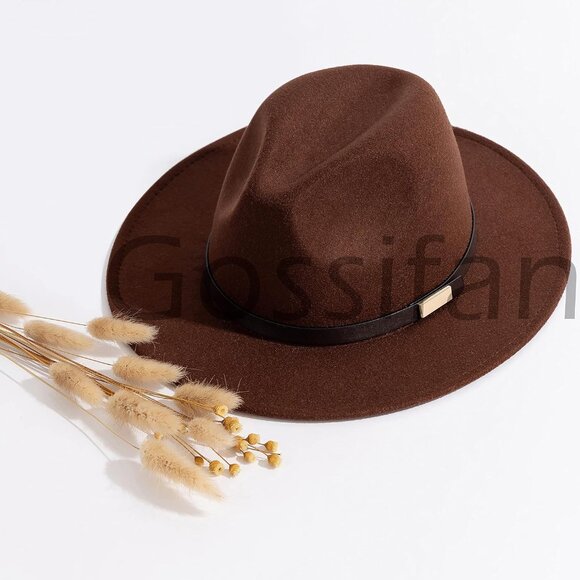 Fedora Hats for Men Wide Brim Panama Hat with Classic Belt - Picture 5 of 7